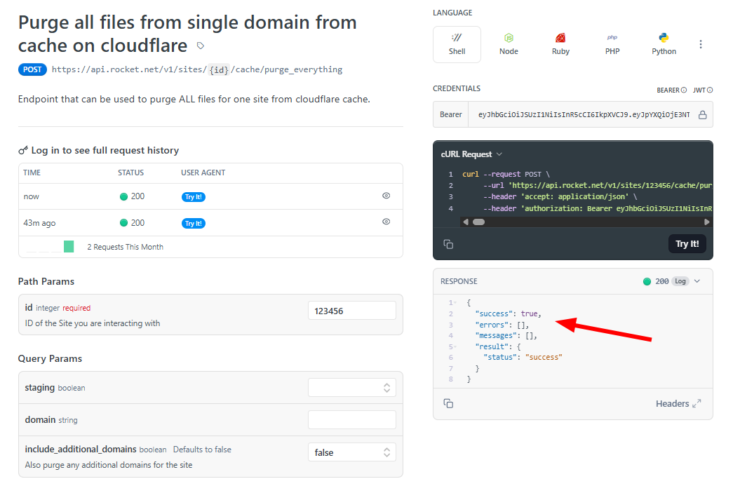 How to use the Rocket.net API – Rocket.net Help Center